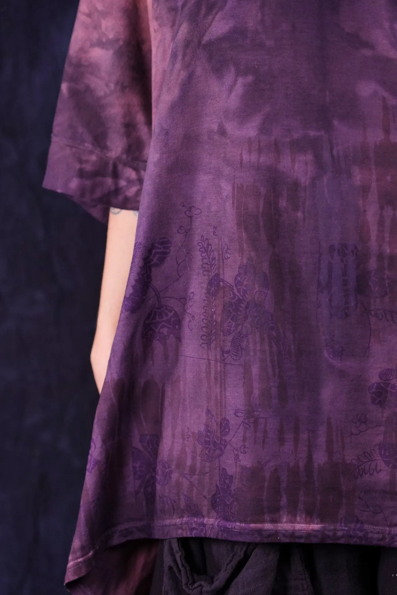 1566HD Drawcord Tunic Tee Mulberry-P