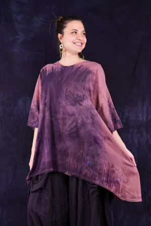 1566HD Drawcord Tunic Tee Mulberry-P