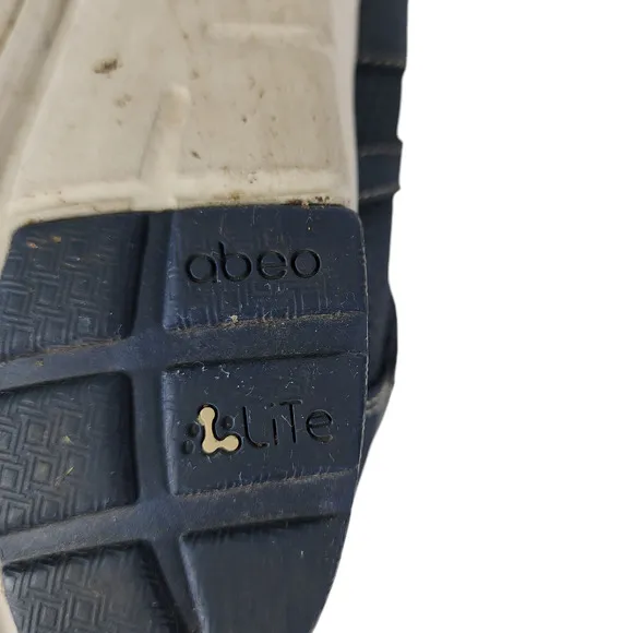Abeo Sneakers 8M Mens Cort Navy Blue Brown White Leather Rubber 4285 Breathable