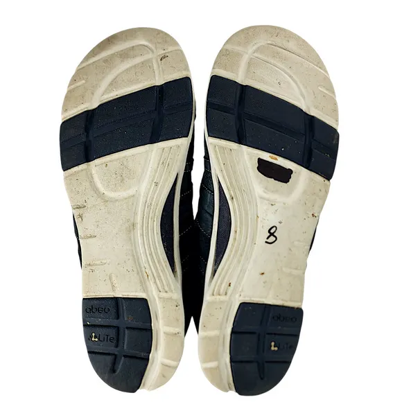 Abeo Sneakers 8M Mens Cort Navy Blue Brown White Leather Rubber 4285 Breathable