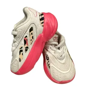 adidas Ozelia Ftwr White/Magic PinkToddler sz4k Shoes sneakers elastic lace up