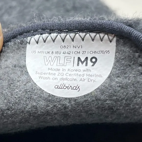 Allbirds Wool Lounger Fluff Natural Grey (Cream Sole) Loafers Men's US 9 NWB