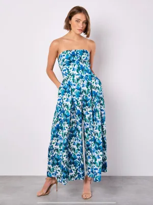 Apricot Floral Ikat Palazzo Jumpsuit