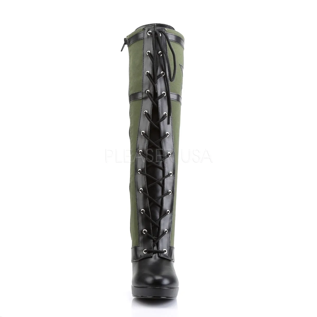 ARENA-2022  Black Pu-Army Green Canvas