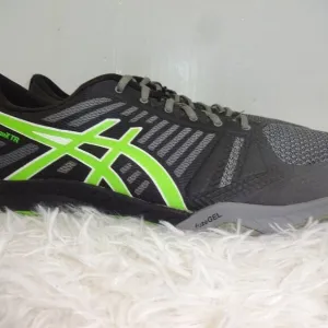 ASICS FuzeX TR Mens Size 11 US Gray Black Green Athletic Training Sneakers S613N