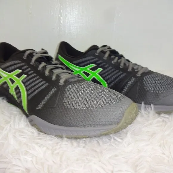 ASICS FuzeX TR Mens Size 11 US Gray Black Green Athletic Training Sneakers S613N