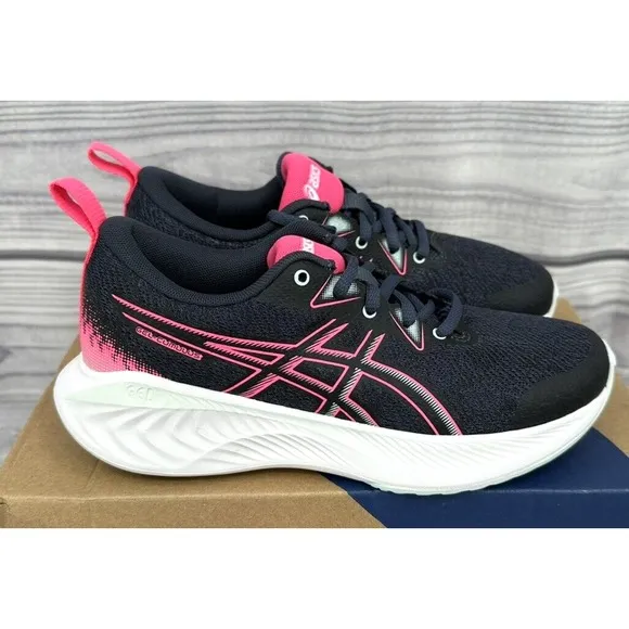 ASICS GEL CUMULUS 25 GS SNEAKERS Youth Girl Size 3 TARMAC / HOT PINK  NEW IN BOX