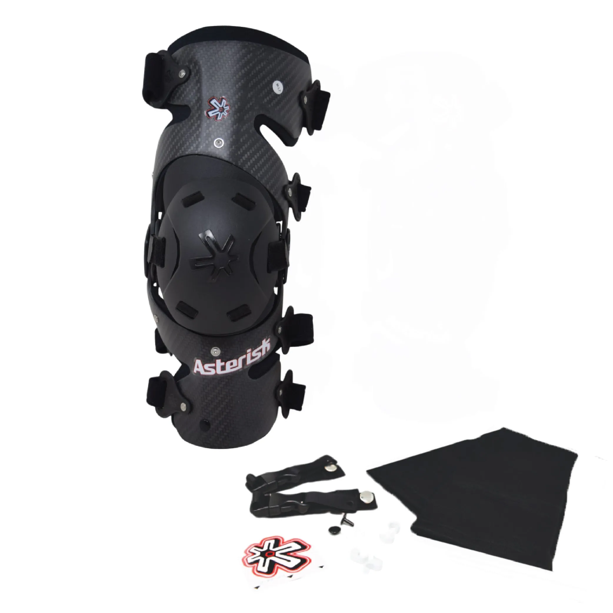 Asterisk Carbon Cell One - Advanced Knee Protector Brace (Left Only) for Motocross, Snowboarding, Wakeboarding, Off-Roading, Football & More - Size Medium