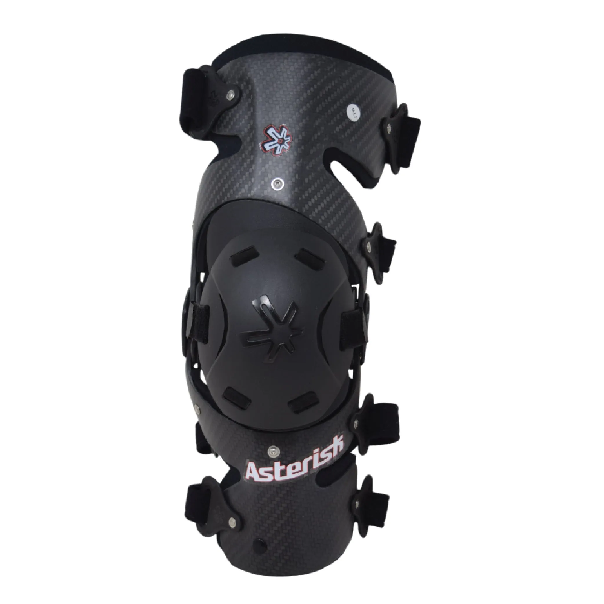 Asterisk Carbon Cell One - Advanced Knee Protector Brace (Left Only) for Motocross, Snowboarding, Wakeboarding, Off-Roading, Football & More - Size Medium