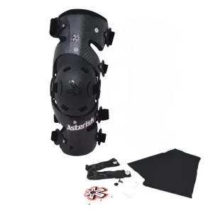 Asterisk Carbon Cell One - Advanced Knee Protector Brace (Right Only) for Motocross, Snowboarding, Wakeboarding, Off-Roading, Football, & More - Size Small