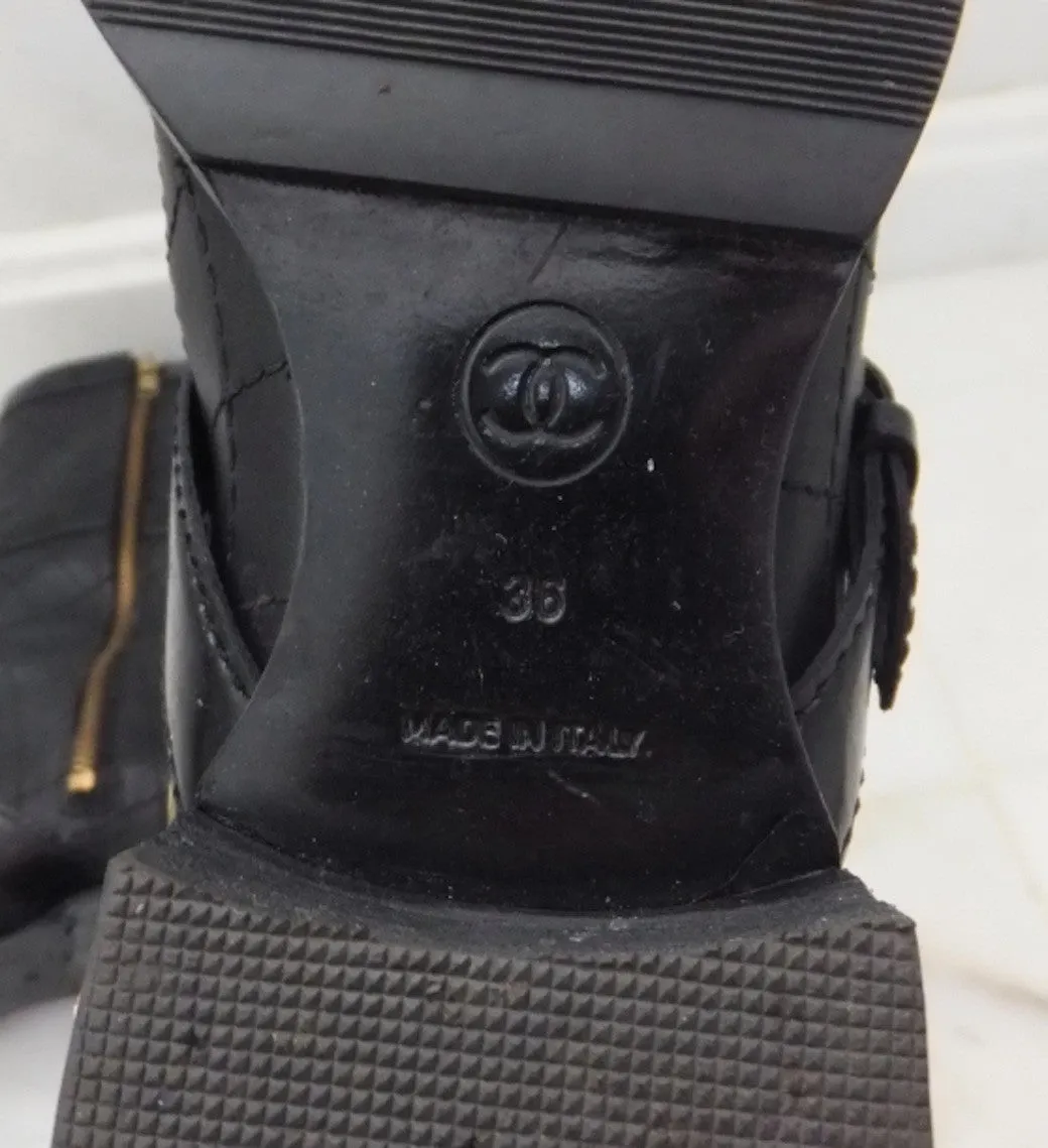 Authentic Chanel Military Runway Boots Sz 6