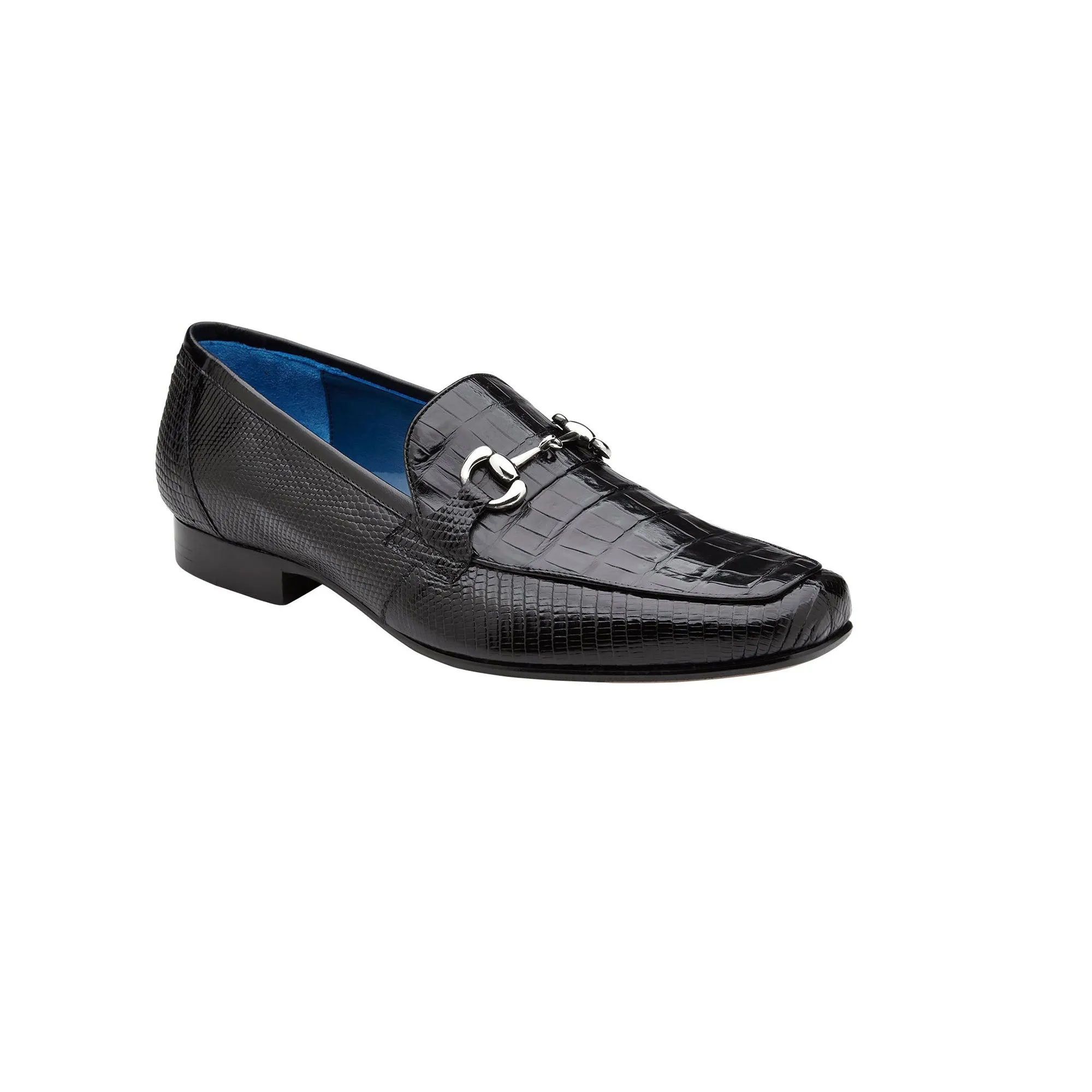 Belvedere Udine in Black Genuine Caiman Crocodile and Lizard Loafers