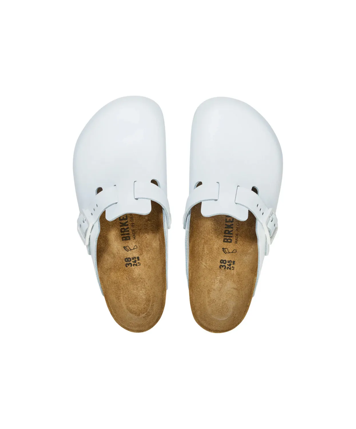 Birkenstock Boston Pro PU Coated/Leather White Clogs