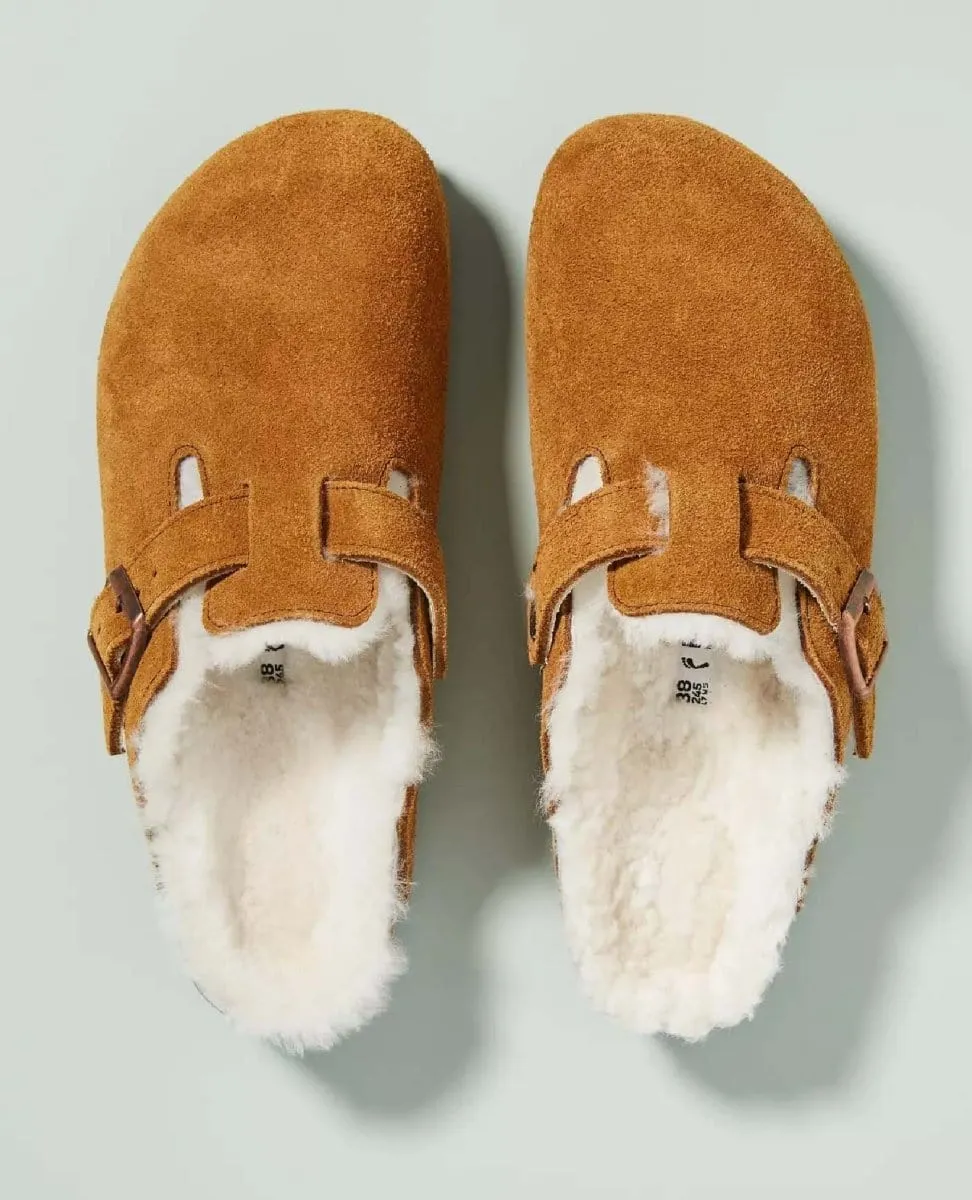 Birkenstock Boston Shearling Mink Clogs