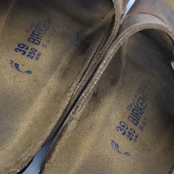 Birkenstock Arizona Brown Leather Sandals – EU Sz 39 Narrow US M 6 W 8 Two Strap