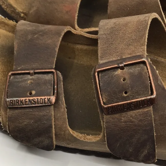 Birkenstock Arizona Brown Leather Sandals – EU Sz 39 Narrow US M 6 W 8 Two Strap