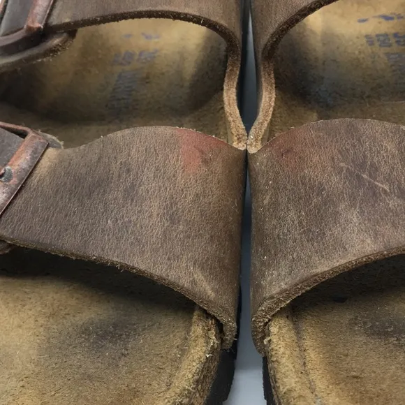 Birkenstock Arizona Brown Leather Sandals – EU Sz 39 Narrow US M 6 W 8 Two Strap