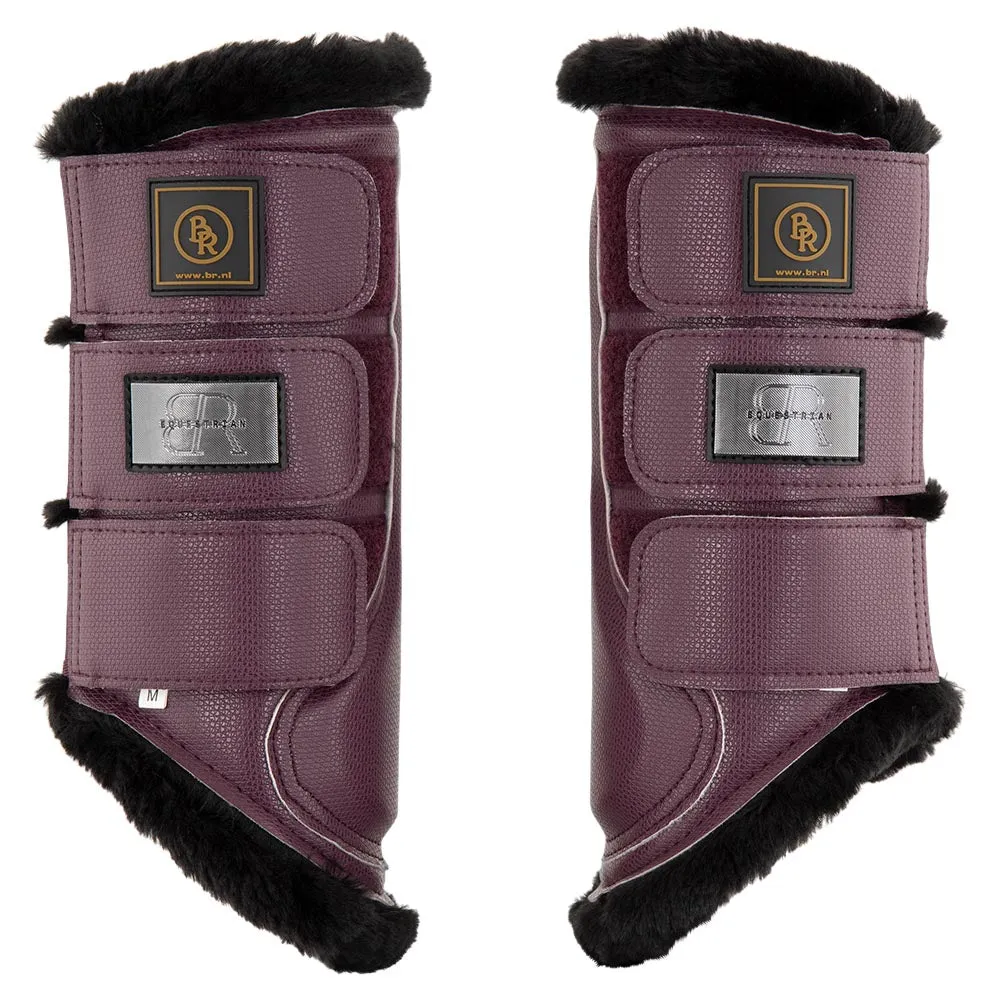 BR Sascha Mauve wine faux fur boots- 2 small left