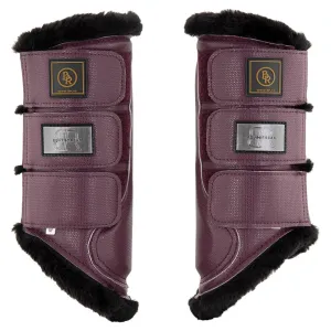 BR Sascha Mauve wine faux fur boots- 2 small left