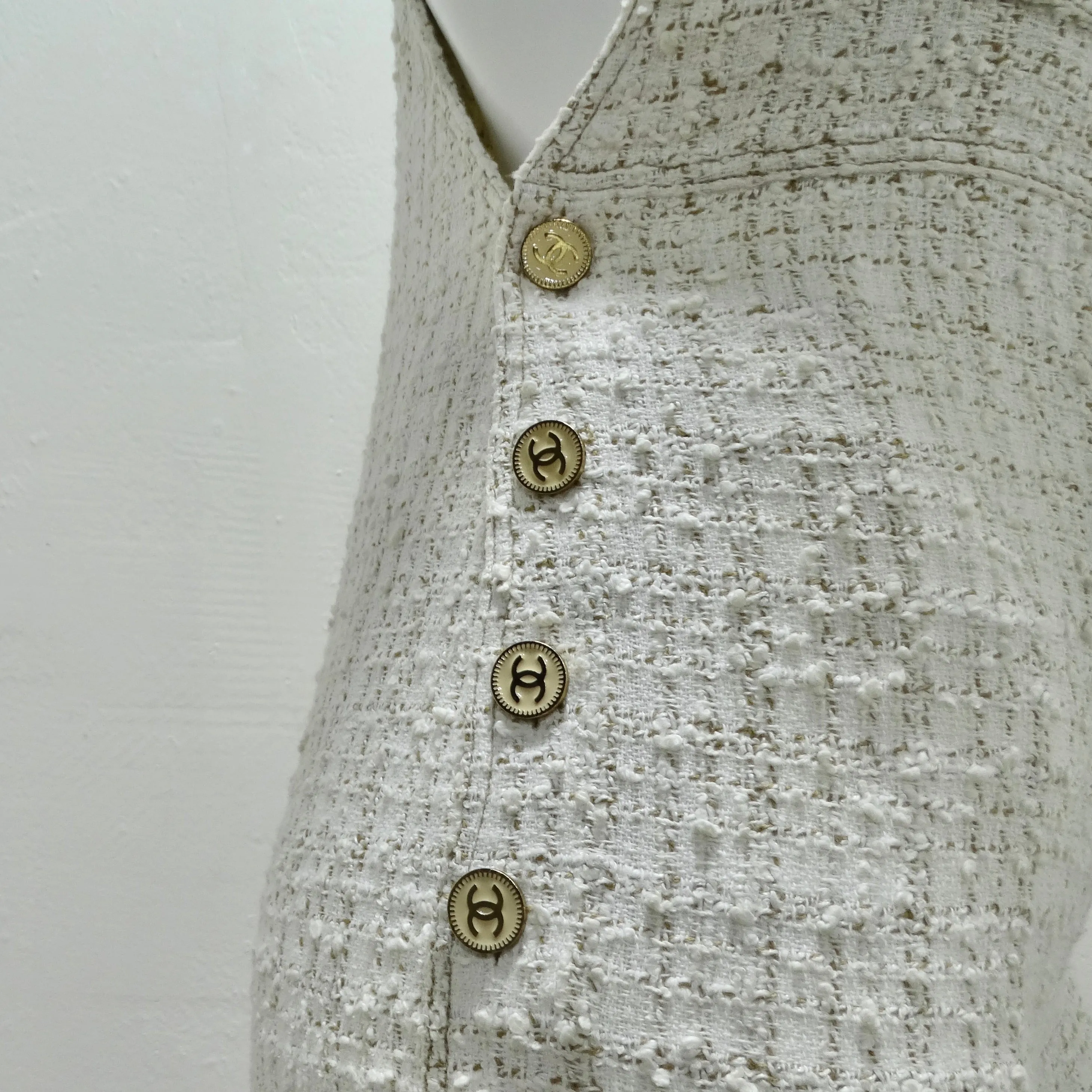 Chanel 2001 Runway Tweed Overall Jumpsuit