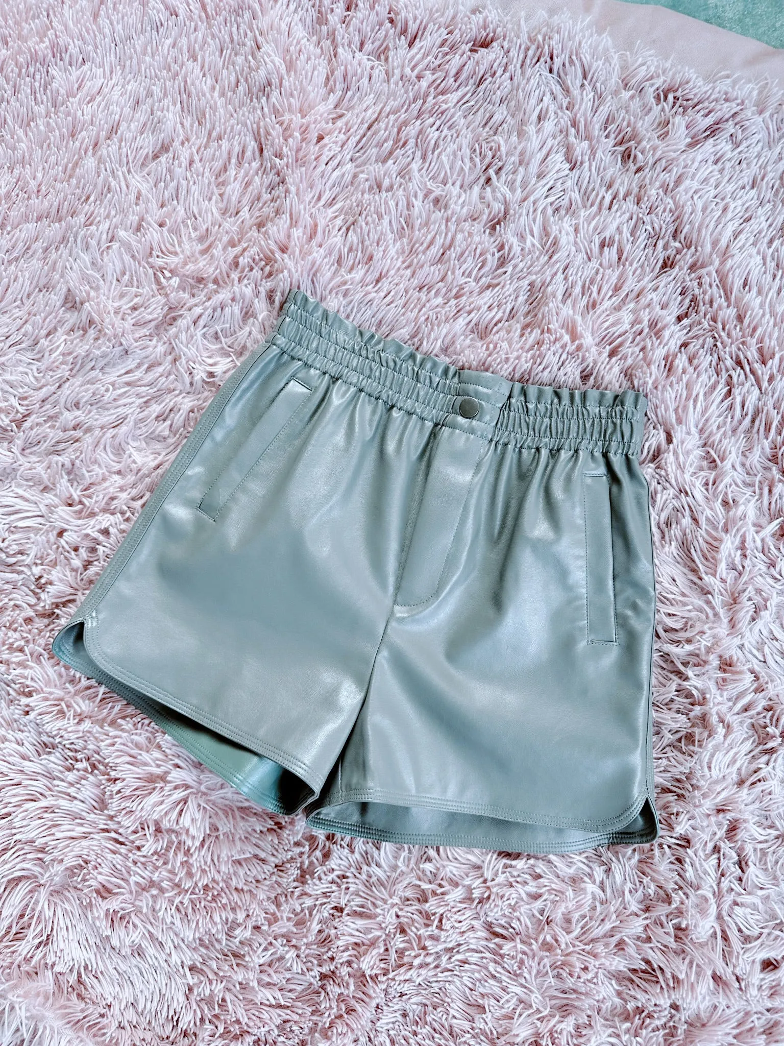 Classy Lady Faux Leather Shorts - Charcoal