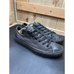 Converse All Star Black Leather Unisex Sneakers Size 8 Mens / 10 Womens