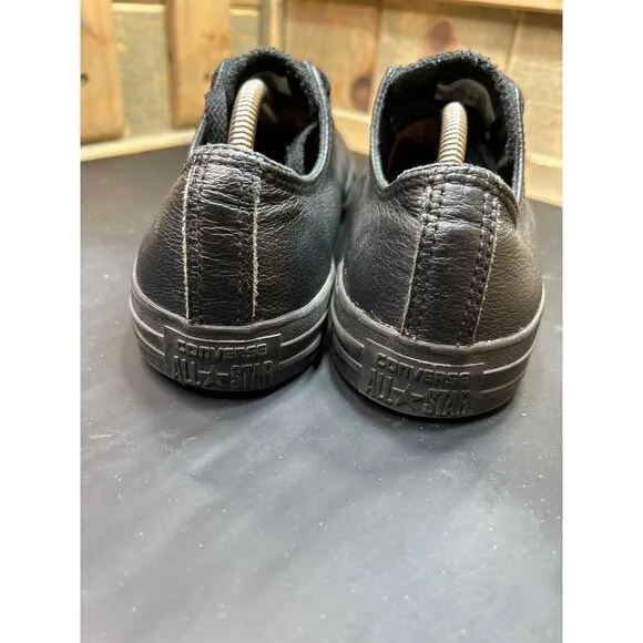 Converse All Star Black Leather Unisex Sneakers Size 8 Mens / 10 Womens