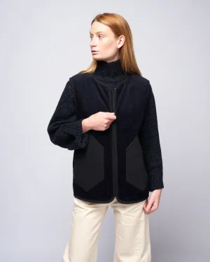 corduroy vest - navy black