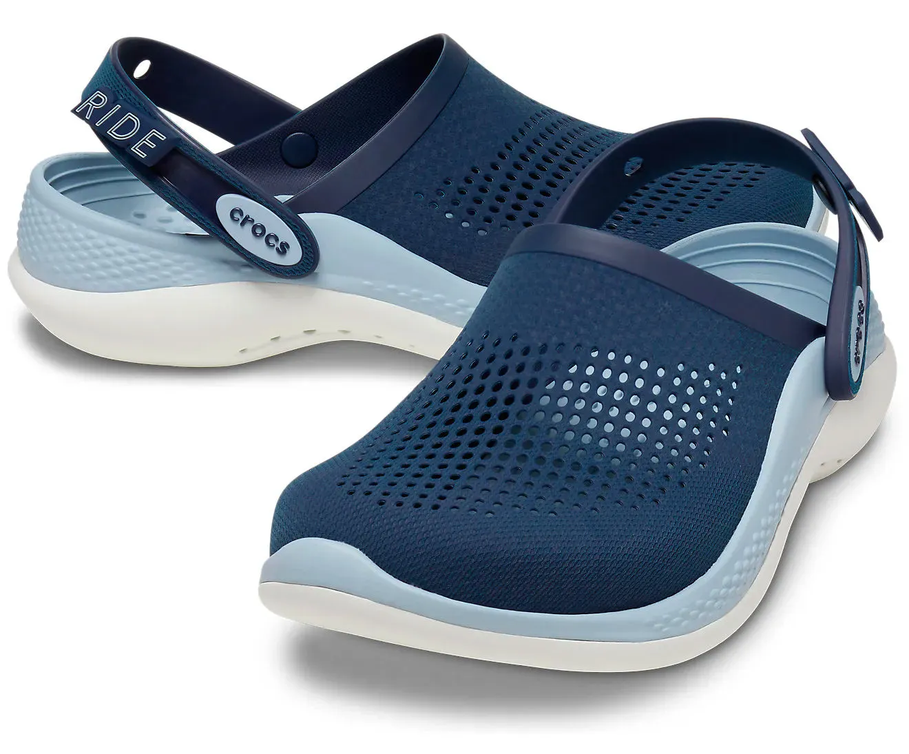 Crocs Adults Unisex LiteRide 360 Cushioned Slip On Clogs In Navy/Blue Grey
