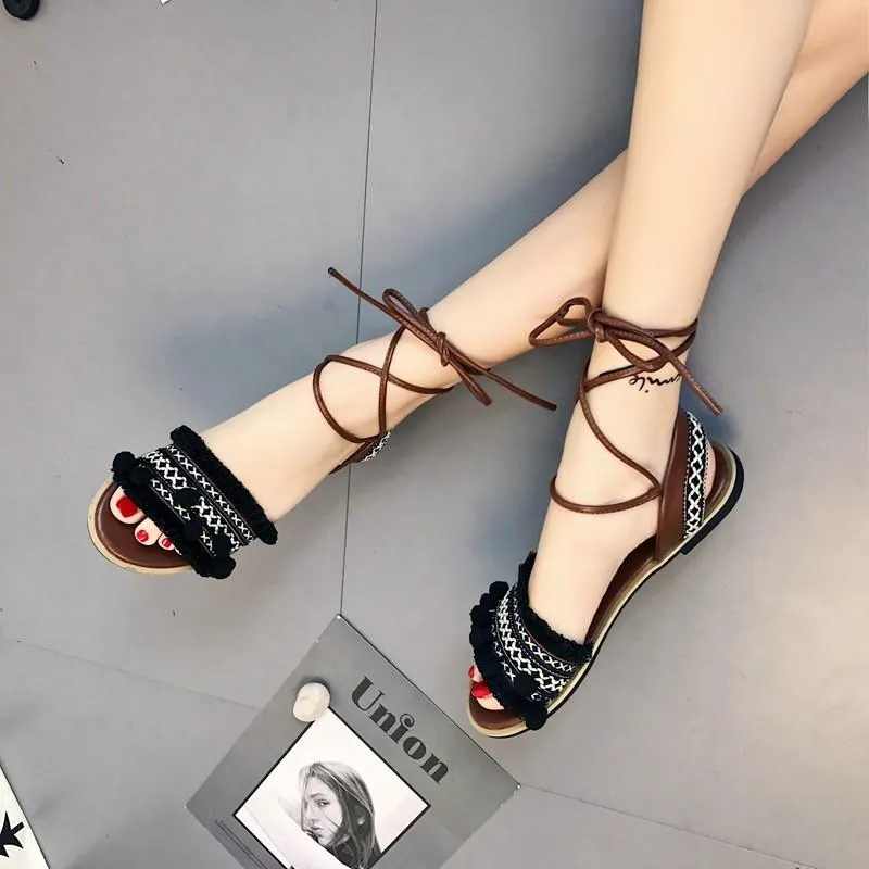 Designer Gladiator Sandals Flat Shoes