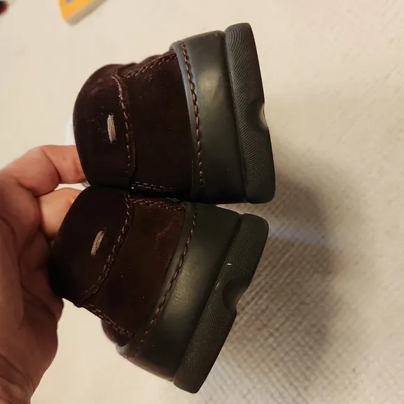 Donald Pliner brown suede robber wedge loafers drivers shoes sz 10.5