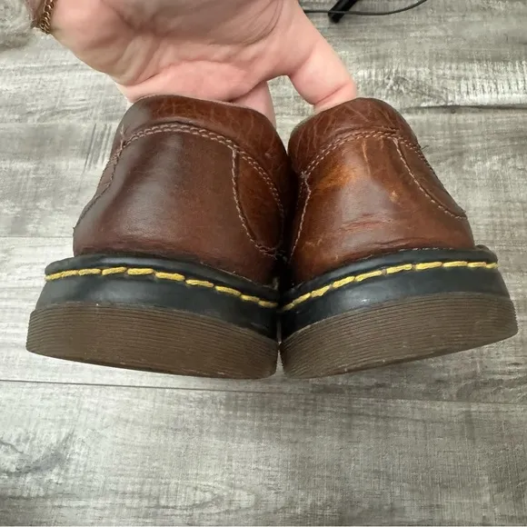 Dr. Martens Lennon Air Wair Brown Leather Slip On Loafers Size 10