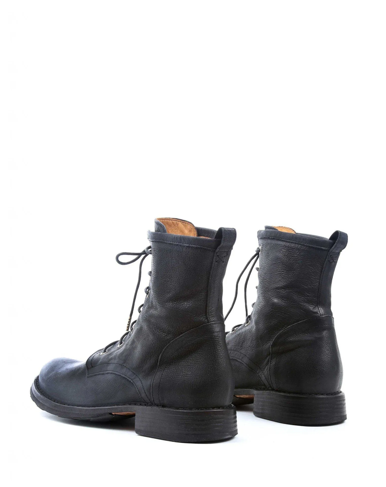 ELME Black Leather Lace-up Boots