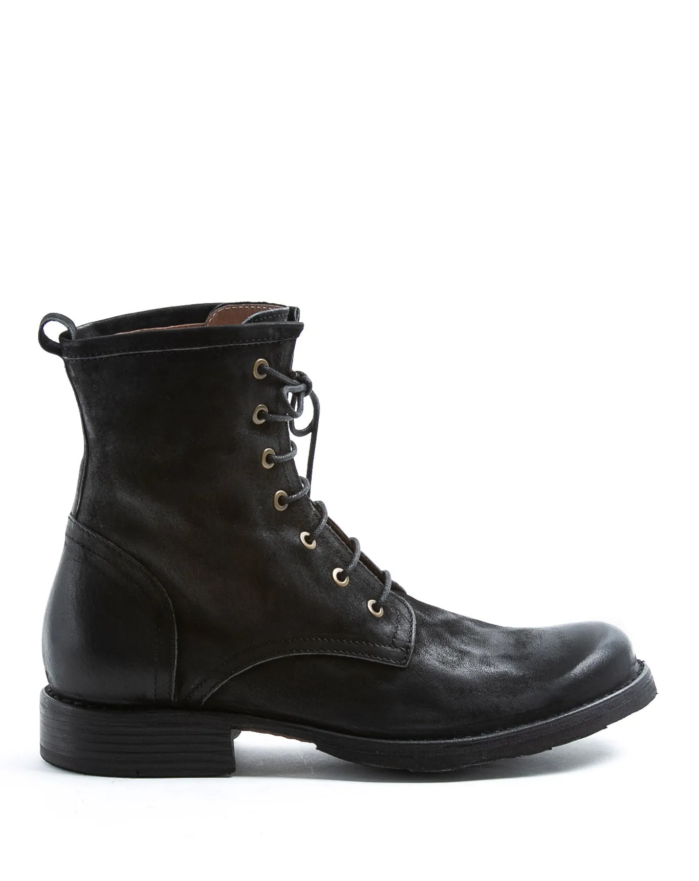 ELME Black Leather Lace-up Boots