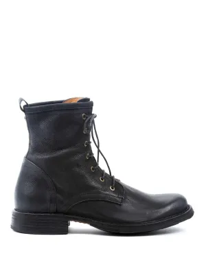 ELME Black Leather Lace-up Boots