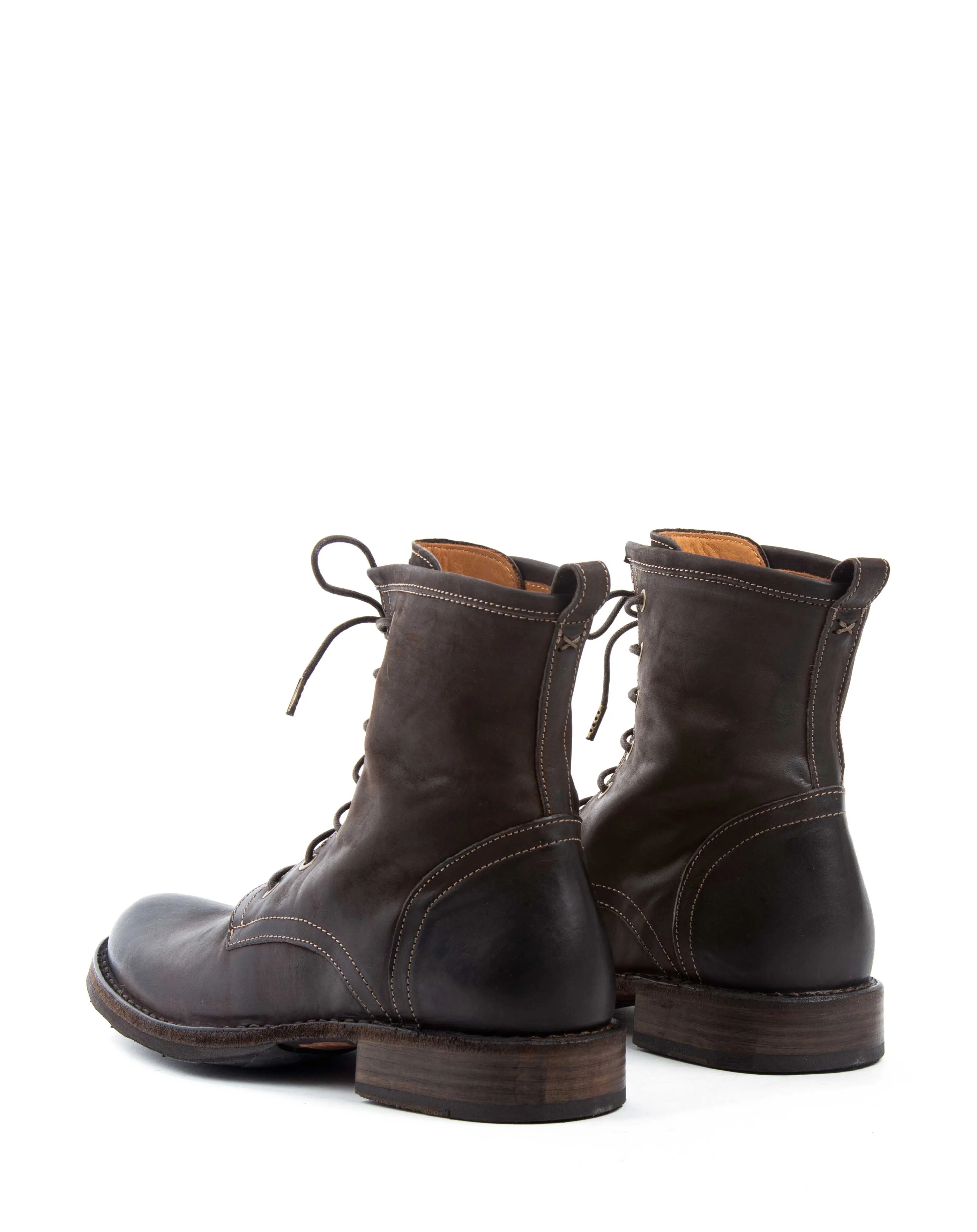 ELME Brown Leather Lace-up Boots
