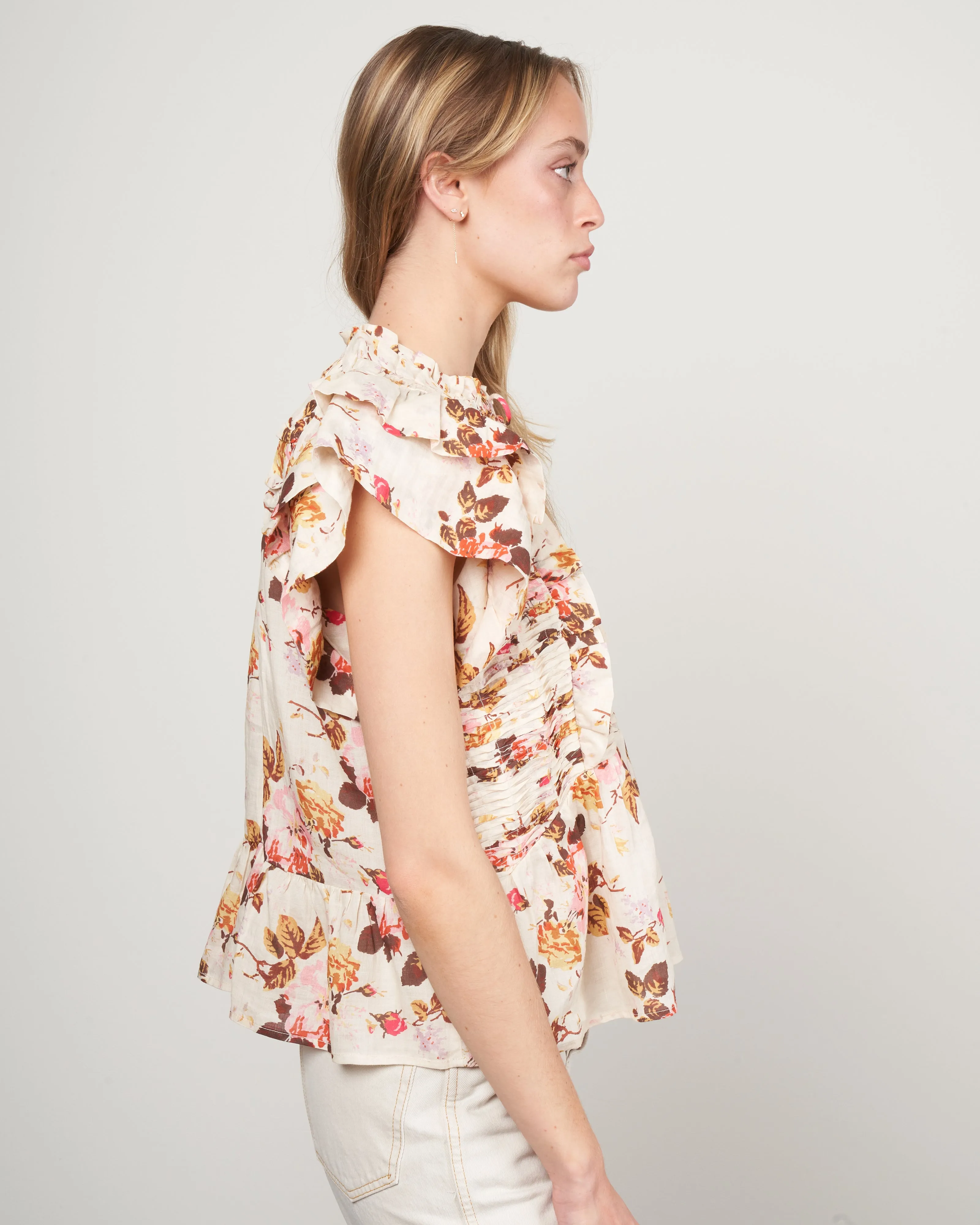 esme flutter sleeve top - cream