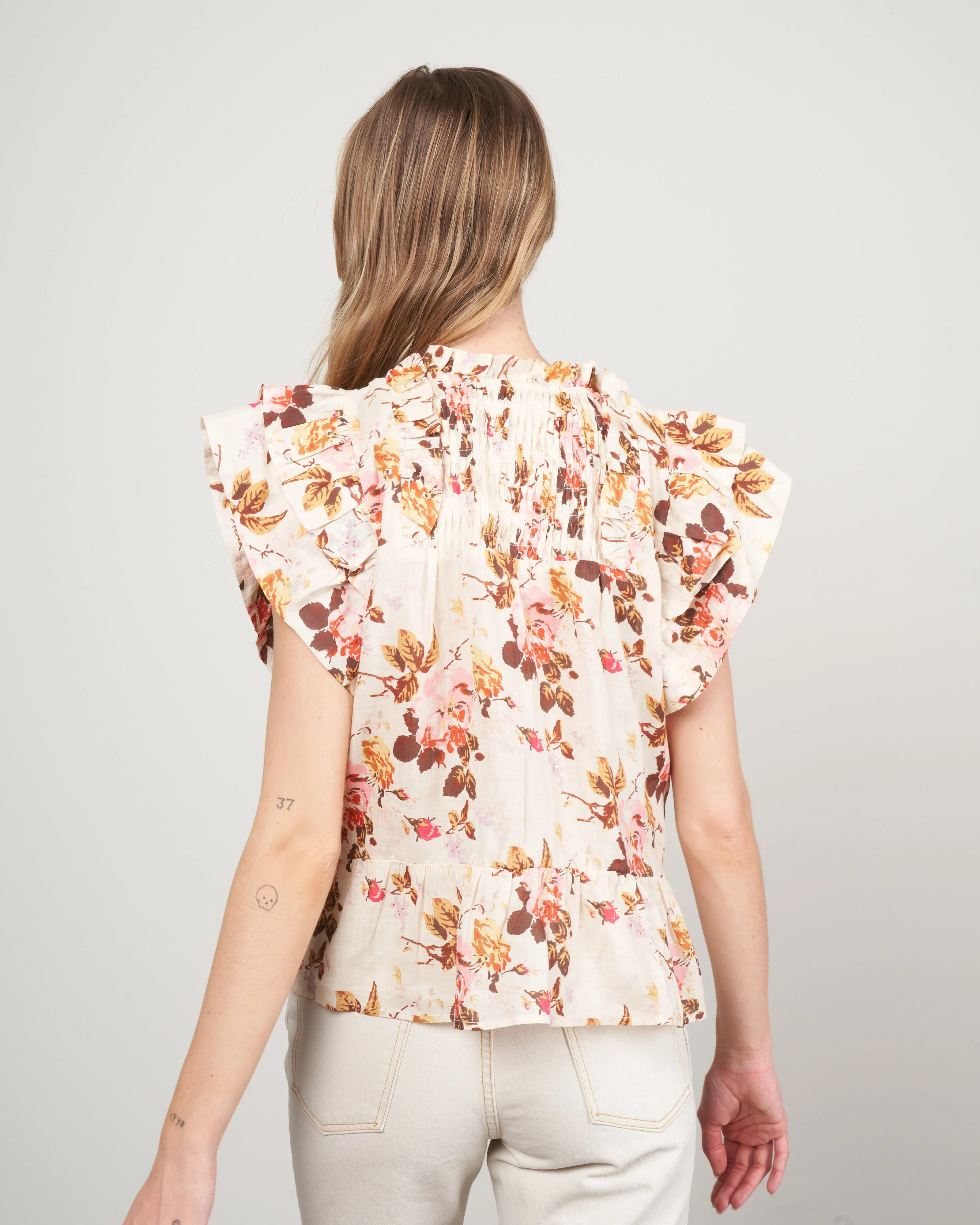 esme flutter sleeve top - cream