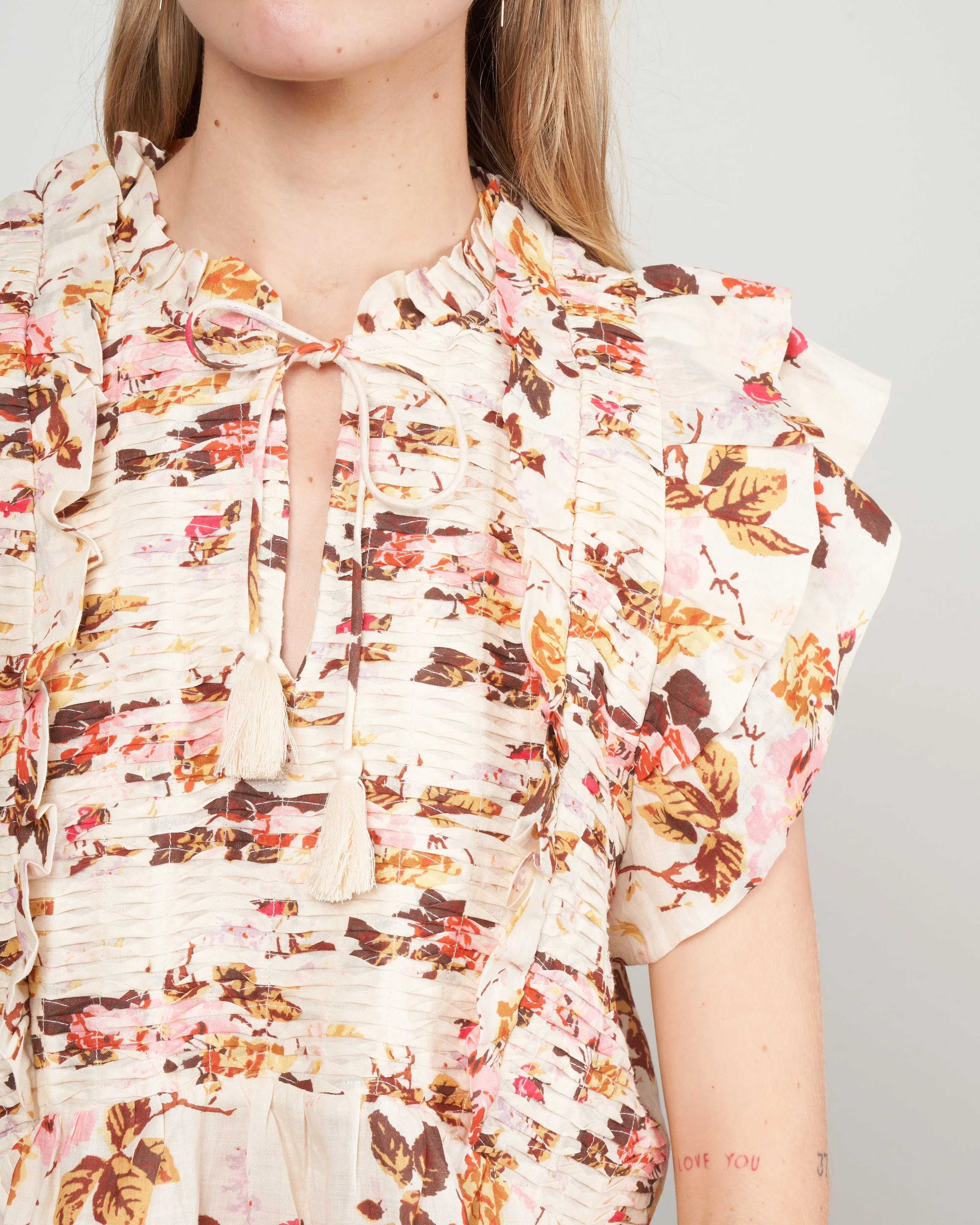 esme flutter sleeve top - cream
