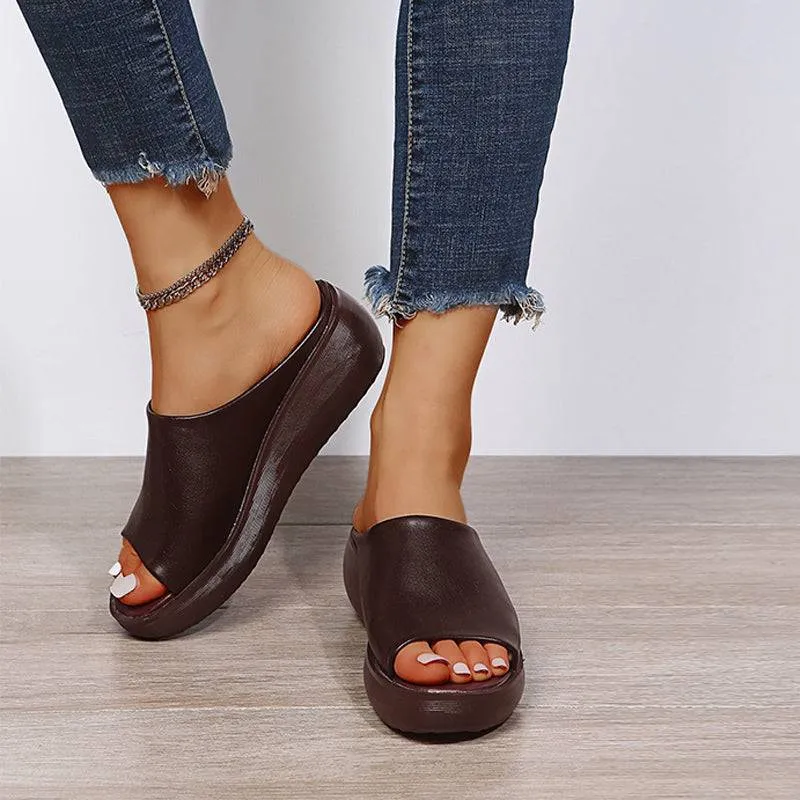 Fanyil Women's Leather Sole Slippers