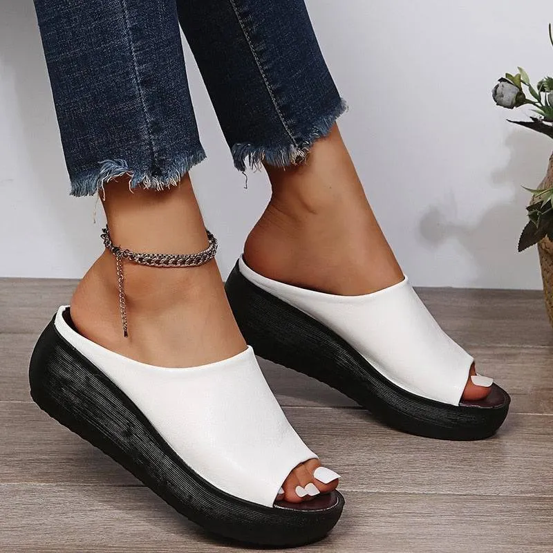 Fanyil Women's Leather Sole Slippers