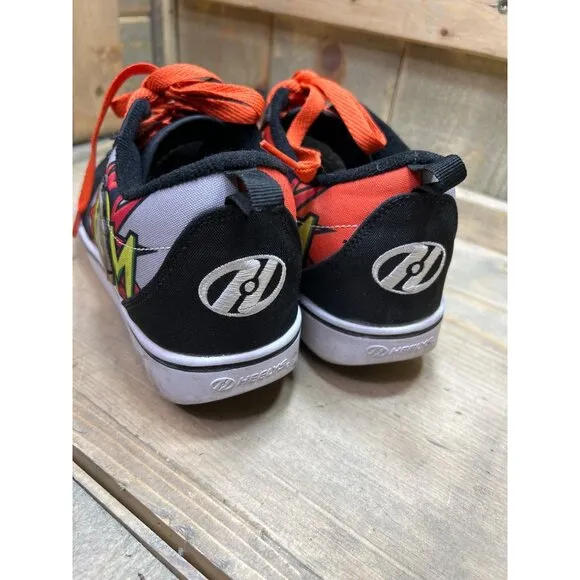 Heelys Youth 6 EU38 Comic BOOM wheeled Sneakers Skates Orange Red Black