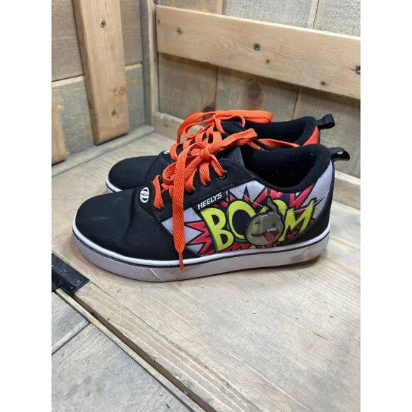 Heelys Youth 6 EU38 Comic BOOM wheeled Sneakers Skates Orange Red Black