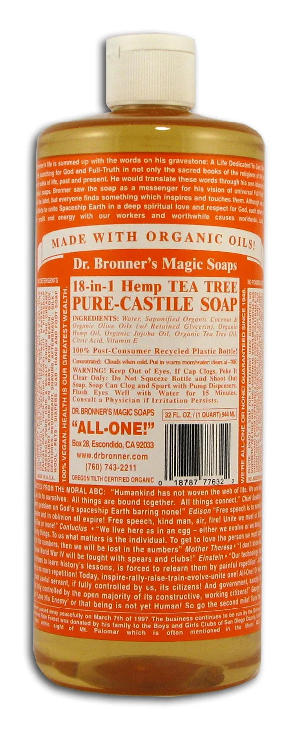 Hemp Tea Tree Pure Castile Soap Org