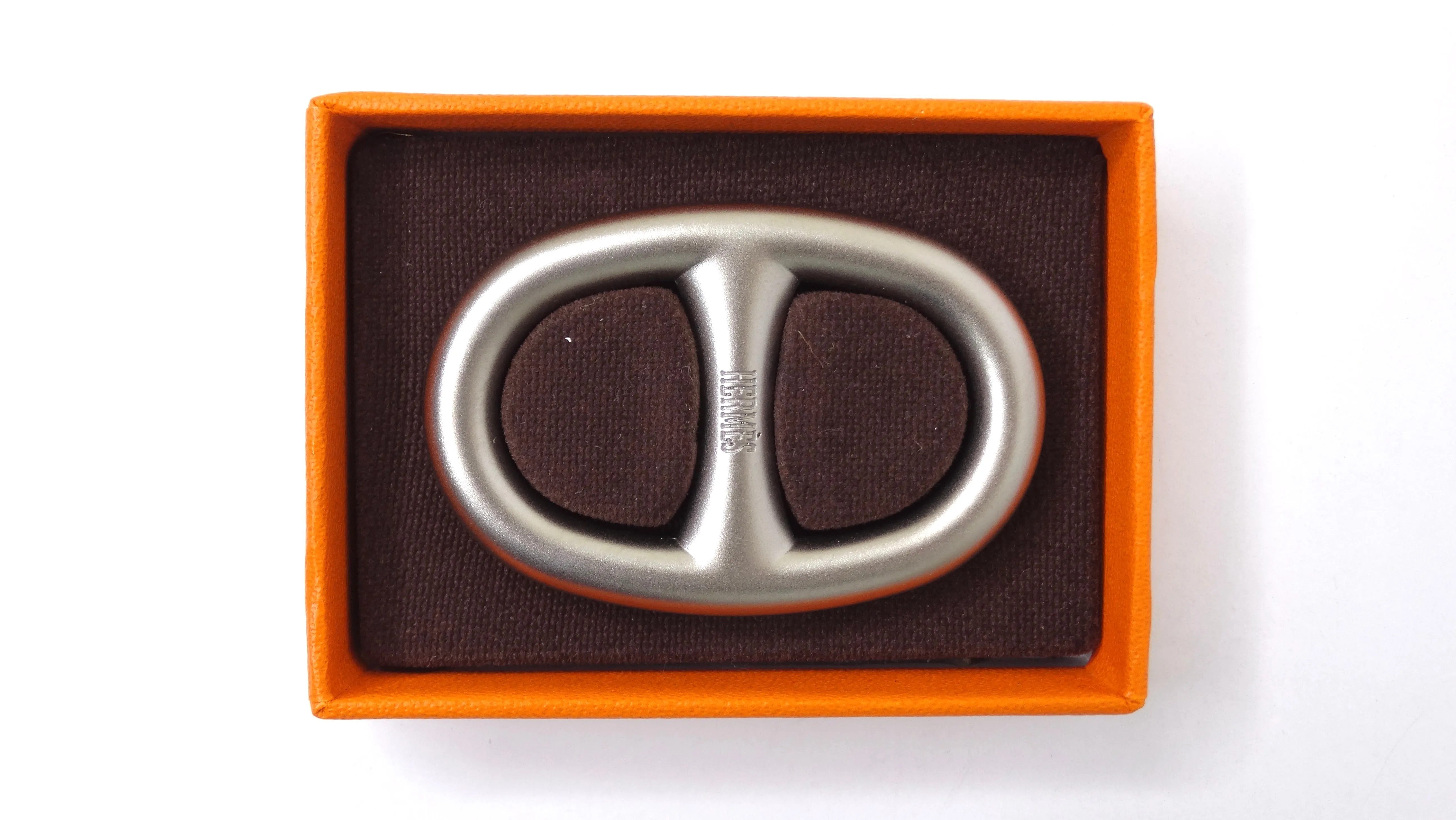 Hermes Silver Chaine d'Ancre Scarf Ring