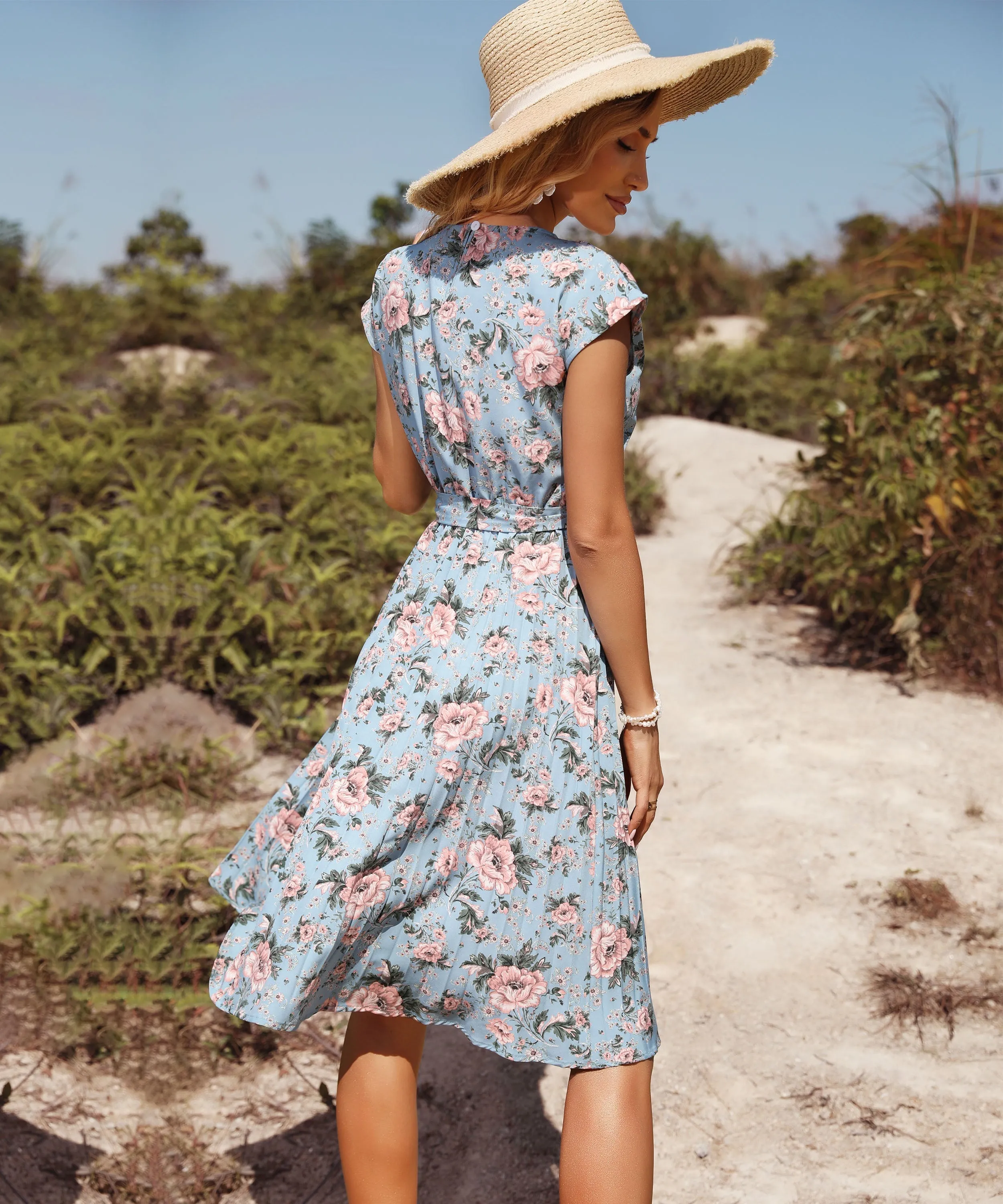 Holta Midi Dress - Blue Print