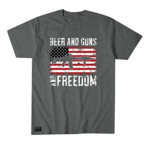 Howitzer Beer and Guns Graphite Heather Grey Graphic Tee