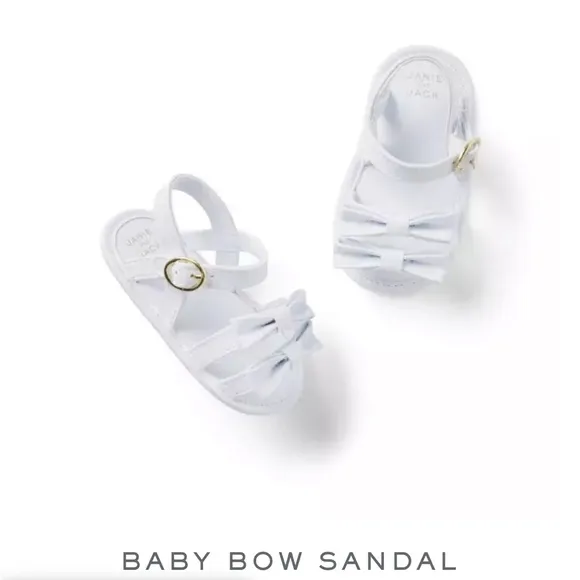 Janie &amp; Jack | Girls White Sandals w/ Bows