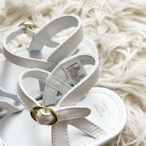 Janie &amp; Jack | Girls White Sandals w/ Bows