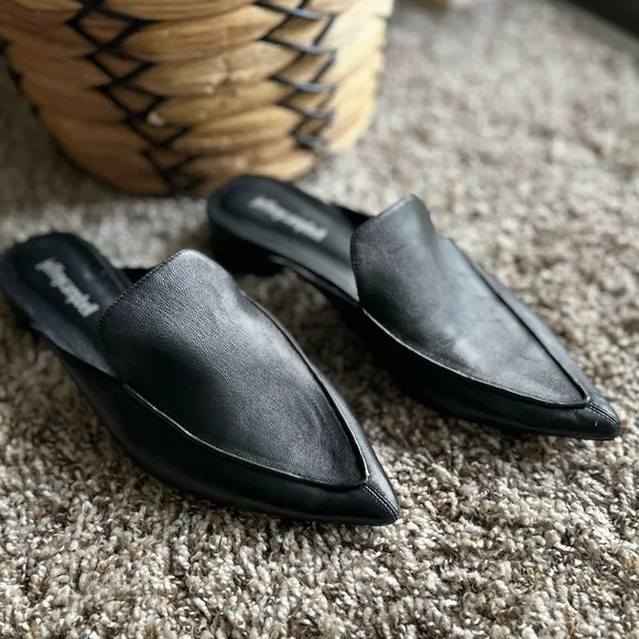 Jefferey Campbell Novit Black Leather Mule Loafers